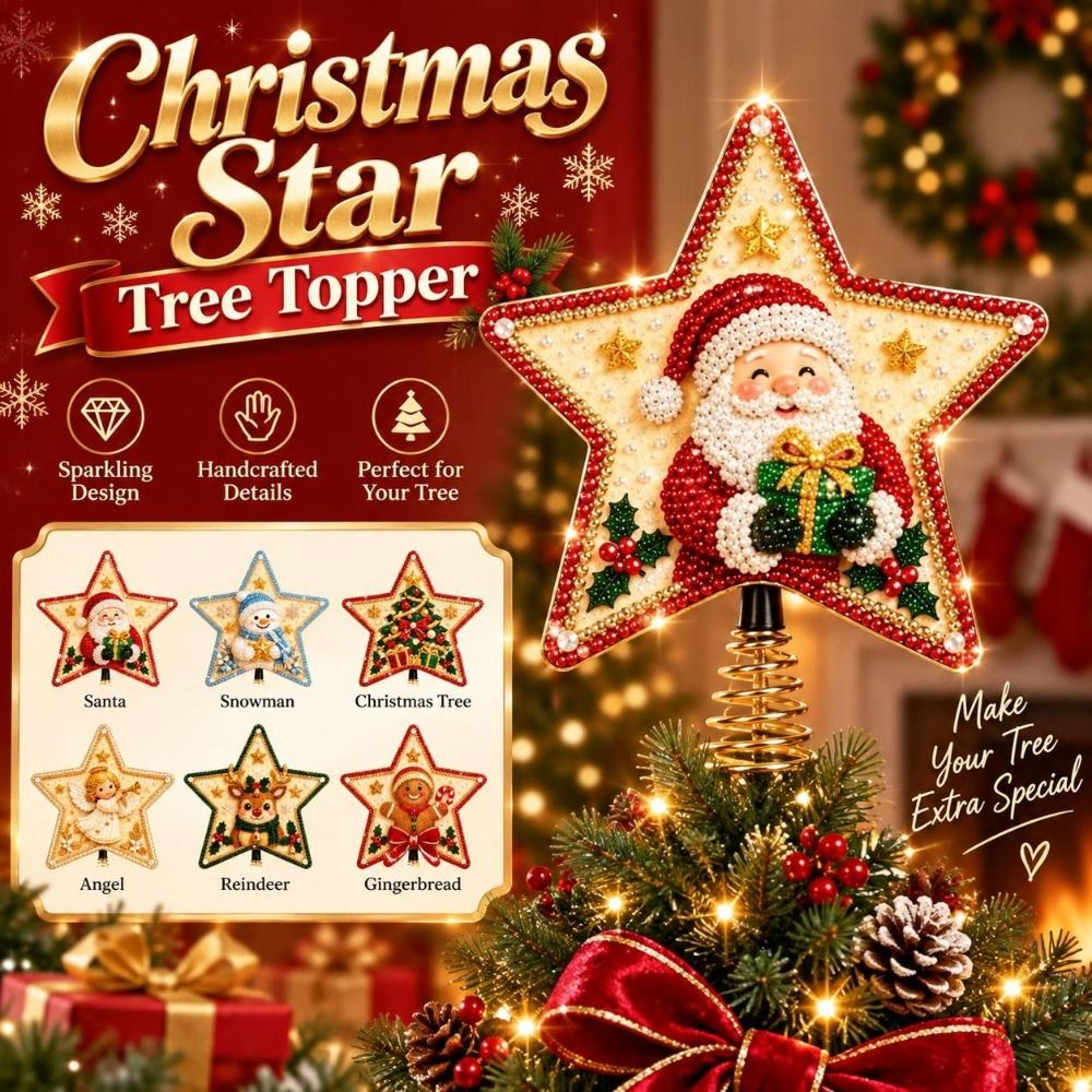 Star Tree Topper - Décoration de sapin de Noël en