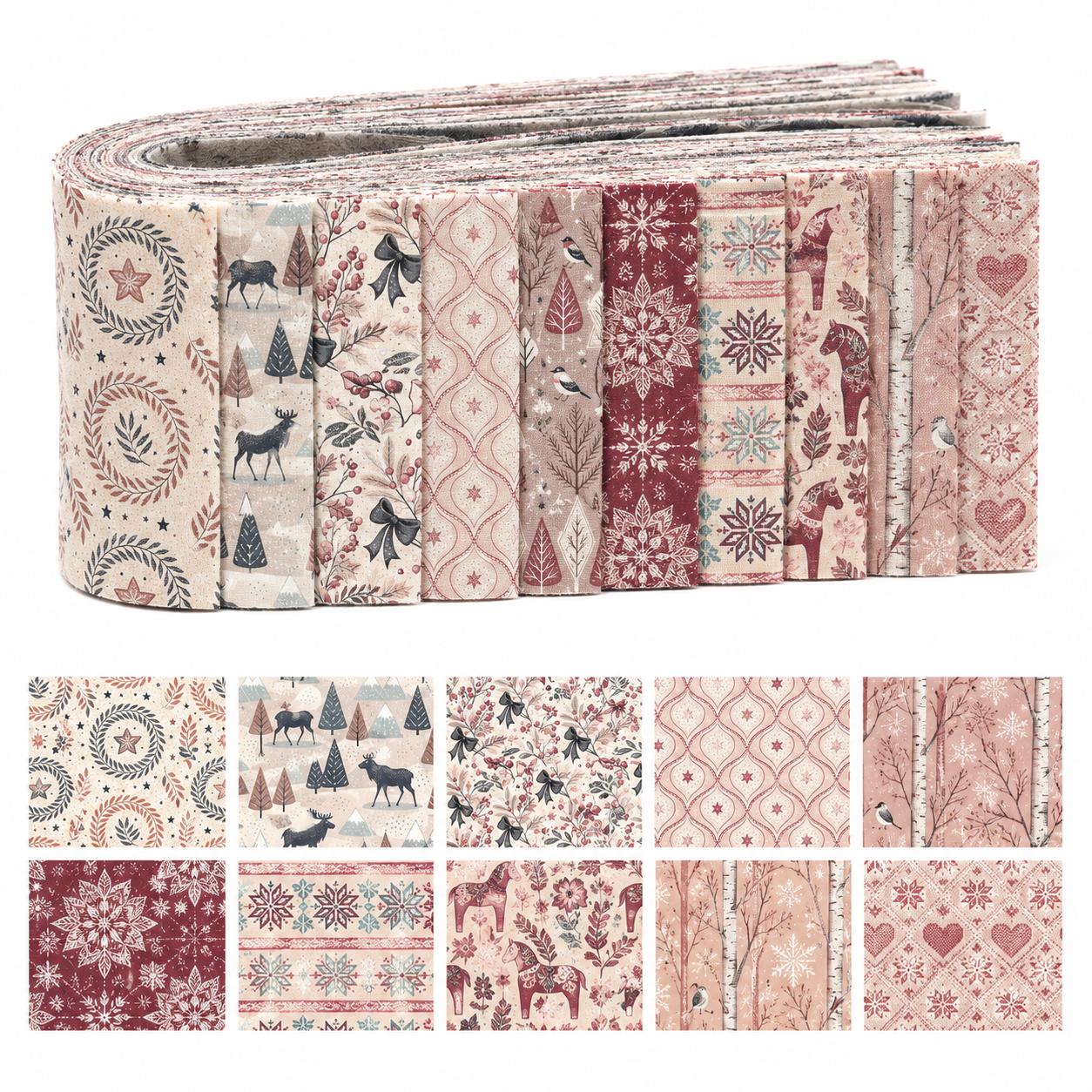 Christmas Table Runner - 10 bandes de tissu pré-coupées en