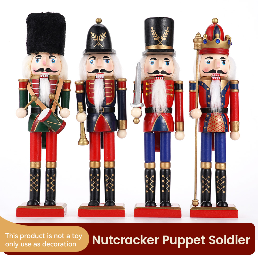 Nutcracker Figurine - Casse-noisette en bois 30cm, ornement de