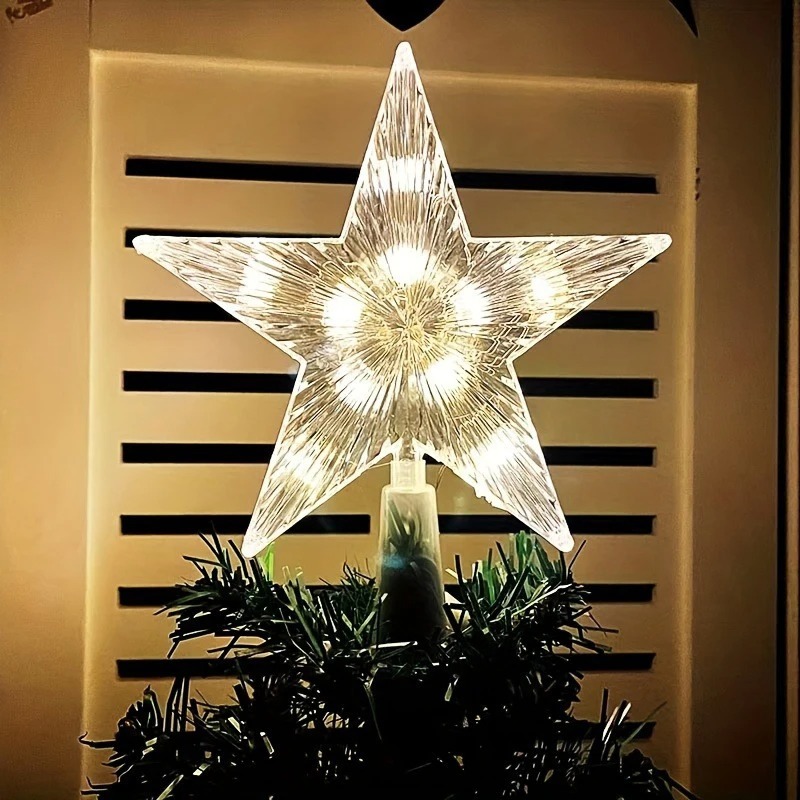 Star Tree Topper - Décoration de Noël de 15 cm,