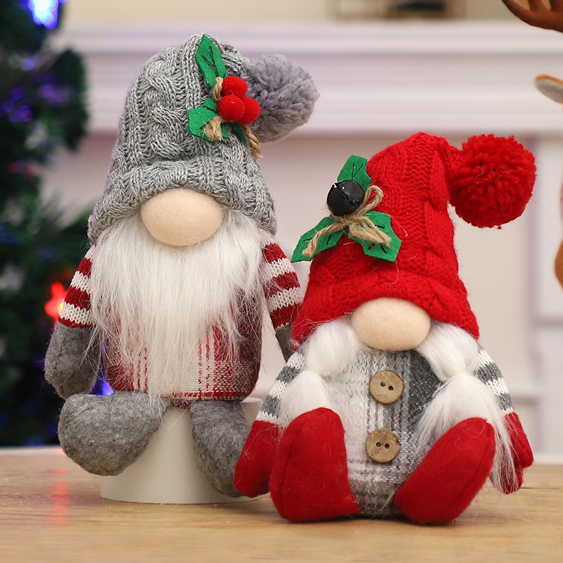 Santa Hat Plush - 2 pièces de figurines de gnomes