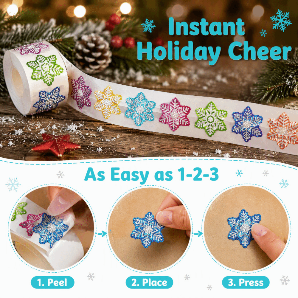 500 pièces/rouleau d'autocolla - Snowflake Window Decal avis et prix